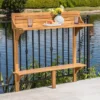 Rectangle Caribbean Acacia Wood Balcony Bar Table - Natural - Christopher Knight Home -Outdoor Furniture Store GUEST c4b9f387 96f4 482f a9b5 f64476dedfac
