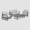Belgian 4pc Acacia Wood Chat Set - Gray/Light Gray - Christopher Knight Home -Outdoor Furniture Store GUEST c5820d01 706b 4838 9a11 f72ba3dbddd7