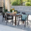 Newcastle 7pc Wood & Wicker Dining Set - Dark Brown - Christopher Knight Home -Outdoor Furniture Store GUEST c6882484 017f 4e26 b53f f1280bd1455f
