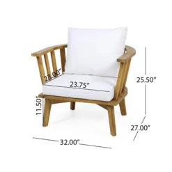 Solano 4pc Outdoor Wooden Chat Set With Rectangular Coffee Table - White/Teak - Christopher Knight Home -Outdoor Furniture Store GUEST c72e5240 9cf7 41ee a460 3cf87a571319