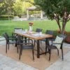 Spencer 7pc Wood & Wicker Dining Set - Brown - Christopher Knight Home -Outdoor Furniture Store GUEST c86c040c e5d7 4142 8b1a 21cdb83bdda7