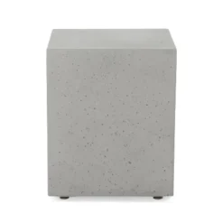 Aidan Outdoor Light Weight Concrete Square Tank Holder Side Table Light Gray - Christopher Knight Home -Outdoor Furniture Store GUEST cae11287 3321 49d2 a6fa 12f1f94b6aa6