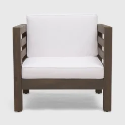 Oana 2pk Acacia Wood Club Chairs - Gray/White - Christopher Knight Home -Outdoor Furniture Store GUEST ccc603a2 05c7 463c a664 747bfdc1b61d 1