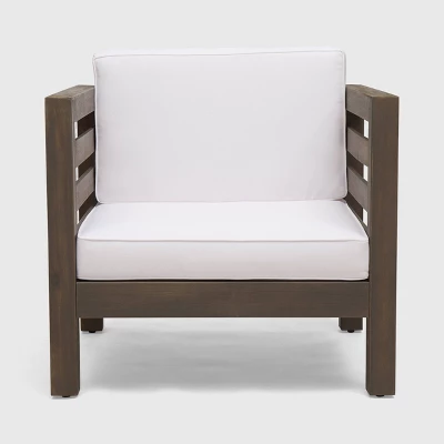 Oana Acacia Wood Club Chair - Gray/White - Christopher Knight Home 7 Oana Acacia Wood Club Chair - Gray/White - Christopher Knight Home - Image 5