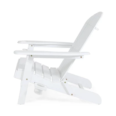 Bellwood Outdoor Acacia Wood Folding Adirondack Chair White - Christopher Knight Home 5 Bellwood Outdoor Acacia Wood Folding Adirondack Chair White - Christopher Knight Home - Image 3