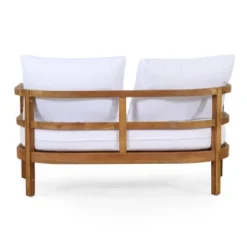 2pc Ellendale Outdoor Acacia Wood Loveseat & Coffee Table Teak/White - Christopher Knight Home -Outdoor Furniture Store GUEST cd4af724 df56 4a28 be7d da6d8f55bc12