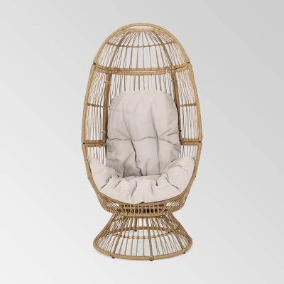 Pintan Wicker Swivel Egg Chair - Christopher Knight Home 9 Pintan Wicker Swivel Egg Chair - Christopher Knight Home - Image 7