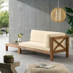 2pc Brava Outdoor Acacia Wood Right Arm Loveseat & Coffee Table With Cushion Teak/Beige - Christopher Knight Home 13 2pc Brava Outdoor Acacia Wood Right Arm Loveseat & Coffee Table With Cushion Teak/Beige - Christopher Knight Home -Outdoor Furniture Store GUEST ce211152 abd3 4bb2 ab38 2252a19295b3