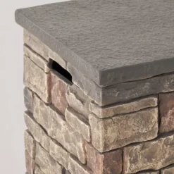 Everglade 6pc Acacia Wood Club Chairs And Fire Pit Set Teak/White/Stone - Christopher Knight Home -Outdoor Furniture Store GUEST ce824ace ab61 4cfa 9e38 3f85145747fc