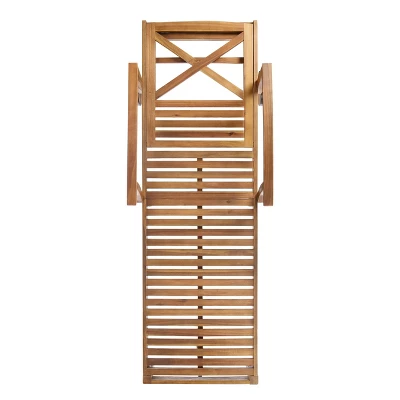 Perla 3pc Outdoor Acacia Wood Chaise Lounge Set With Cushions - Teak/Orange - Christopher Knight Home 9 Perla 3pc Outdoor Acacia Wood Chaise Lounge Set With Cushions - Teak/Orange - Christopher Knight Home - Image 7