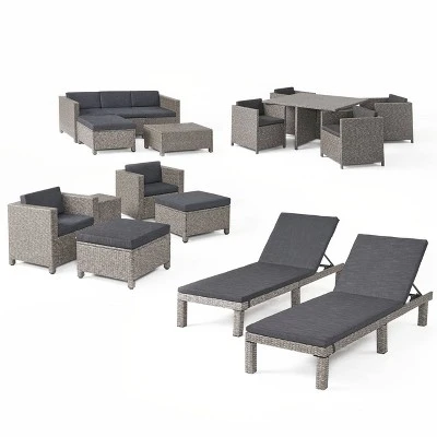 Puerta 17pc Wicker Patio Set - Dark Gray - Christopher Knight Home 9 Puerta 17pc Wicker Patio Set - Dark Gray - Christopher Knight Home - Image 7