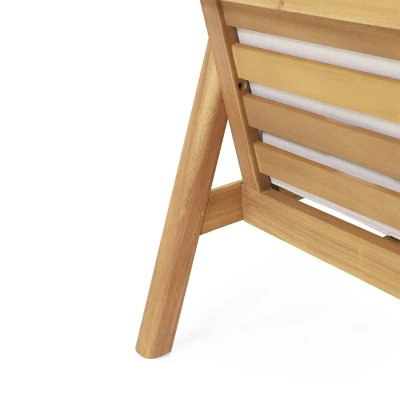 4pk Verdugo Outdoor Acacia Wood 4 Seater Chat Set With Cushions Beige/Teak - Christopher Knight Home 5 4pk Verdugo Outdoor Acacia Wood 4 Seater Chat Set With Cushions Beige/Teak - Christopher Knight Home - Image 3