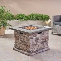 32" Stonewall Fire Pit Natural Stone - Christopher Knight Home