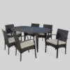 Carter 7pc Wicker Patio Dining Set - Brown/Creme- Christopher Knight Home -Outdoor Furniture Store GUEST d1cdc560 e2da 49b3 a6e3 c0b46429e06e