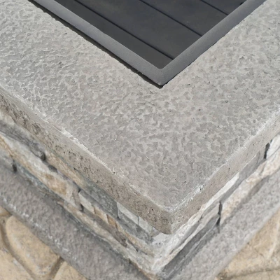 Crestline 29" Concrete Wood Burning Fire Pit - Square - Natural Stone - Christopher Knight Home 4 Crestline 29" Concrete Wood Burning Fire Pit - Square - Natural Stone - Christopher Knight Home - Image 2