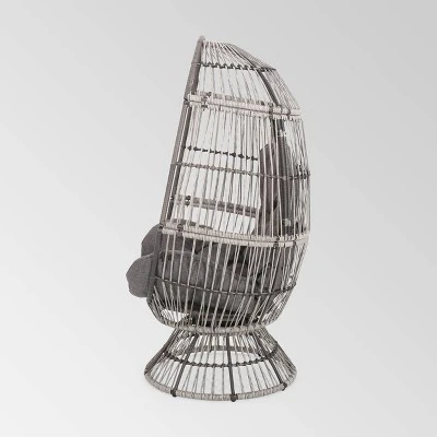 Pintan Wicker Swivel Egg Chair - Christopher Knight Home 5 Pintan Wicker Swivel Egg Chair - Christopher Knight Home - Image 3