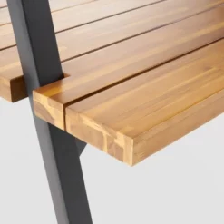 Huckleberry Rectangle Acacia Wood Patio Dining Table With Iron Plant Hanger Teak/Black - Christopher Knight Home -Outdoor Furniture Store GUEST d44b9c63 b480 44f8 8cb6 7c3524d58f1e