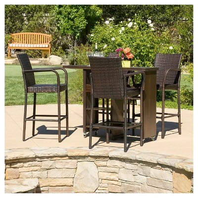 Delfina 4pk Wicker Barstool - Brown - Christopher Knight Home 4 Delfina 4pk Wicker Barstool - Brown - Christopher Knight Home - Image 2