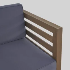 Oana 6pc Acacia Wood Sofa Chat Set - Gray/Dark Gray - Christopher Knight Home -Outdoor Furniture Store GUEST d4a59400 cc48 4289 94ad 0ccd38f3f156