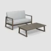 Belgian 2pc Acacia Wood Chat Set - Gray/Light Gray - Christopher Knight Home -Outdoor Furniture Store GUEST d50080cb 0640 4336 be90 f2fb15743066