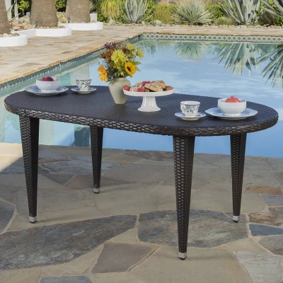 Dominica Oval Wicker Dining Table - Christopher Knight Home 3 Dominica Oval Wicker Dining Table - Christopher Knight Home