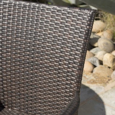 Bullerton 6pc Acacia & Wicker Dining Set - Teak/Brown - Christopher Knight Home 4 Bullerton 6pc Acacia & Wicker Dining Set - Teak/Brown - Christopher Knight Home - Image 2