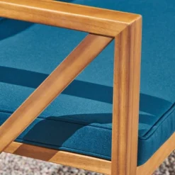 Andora 2pc Acacia Wood Loveseat Set - Brown/Dark Teal - Christopher Knight Home -Outdoor Furniture Store GUEST d65767cf 5372 4679 a802 a58fc3edba1a