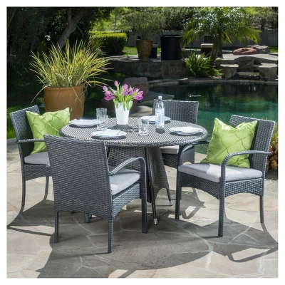 Theodore 5pc Wicker Patio Dining Set - Christopher Knight Home 6 Theodore 5pc Wicker Patio Dining Set - Christopher Knight Home - Image 4