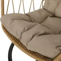 Allegra Outdoor Wicker Hanging Chair With Stand - Light Brown/Tan - Christopher Knight Home -Outdoor Furniture Store GUEST d6eeeb05 db3b 4e36 a0a7 5d1c9786fc83