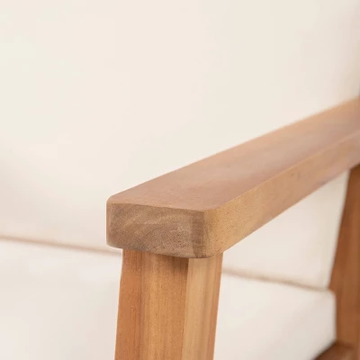 Temecula 2pk Outdoor Acacia Wood Club Chairs With Cushions - Brown Patina/Cream - Christopher Knight Home 10 Temecula 2pk Outdoor Acacia Wood Club Chairs With Cushions - Brown Patina/Cream - Christopher Knight Home - Image 8