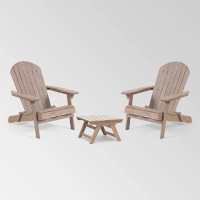 Malibu 3pc Acacia Wood Chat Set - Gray - Christopher Knight Home 3 Malibu 3pc Acacia Wood Chat Set - Gray - Christopher Knight Home