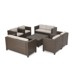 Puerta 8pc Wicker Chat Set - Christopher Knight Home