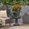 28" Wide Planter Adonis Lightweight Concrete Patio Urn Black - Christopher Knight Home -Outdoor Furniture Store GUEST d7ce7467 3884 45f3 8854 0595473a25d0
