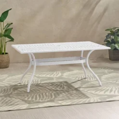 Phoenix Rectangle Aluminum Dining Table - White - Christopher Knight Home -Outdoor Furniture Store GUEST d98d2f8b d734 4924 b190 38f597e8a684