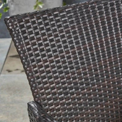 Nadia 7pc Wood & Wicker Expandable Patio Dining Set - Natural/Brown/Beige - Christopher Knight Home 4 Nadia 7pc Wood & Wicker Expandable Patio Dining Set - Natural/Brown/Beige - Christopher Knight Home - Image 2