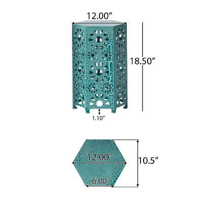 Eliana 12" Sunburst Outdoor Patio Iron Side Table - Crackle Teal - Christopher Knight Home 5 Eliana 12" Sunburst Outdoor Patio Iron Side Table - Crackle Teal - Christopher Knight Home - Image 3