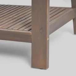 2pc Grenada Acacia Wood Patio Chat Set With Sunbrella Cushions Gray/Navy - Christopher Knight Home -Outdoor Furniture Store GUEST dba64d49 e09a 49d5 abe0 31a5827ebe0a