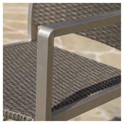 Cape Coral 4pk All-Weather Wicker/Metal Patio Barstools - Gray - Christopher Knight Home 4 Cape Coral 4pk All-Weather Wicker/Metal Patio Barstools - Gray - Christopher Knight Home - Image 2