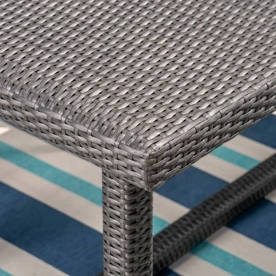 Harlowe 7pc Wicker Dining Set - Gray/Gray - Christopher Knight Home 6 Harlowe 7pc Wicker Dining Set - Gray/Gray - Christopher Knight Home - Image 4