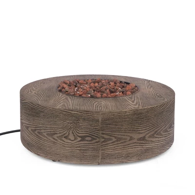 Senoia Outdoor Round Fire Pit With Tank Holder - Brown - Christopher Knight Home 11 Senoia Outdoor Round Fire Pit With Tank Holder - Brown - Christopher Knight Home - Image 9