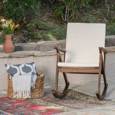 Gus Acacia Wood Patio Rocking Chair - Christopher Knight Home 3 Gus Acacia Wood Patio Rocking Chair - Christopher Knight Home