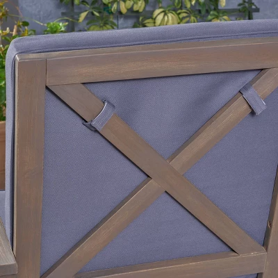 Candel 2pk Acacia Wood Rocking Chairs - Gray - Christopher Knight Home 5 Candel 2pk Acacia Wood Rocking Chairs - Gray - Christopher Knight Home - Image 3