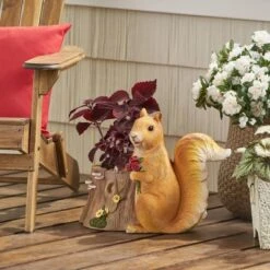 Christopher Knight Home 19" Wide Mohar Concrete Outdoor Novelty Squirrel Planter Brown