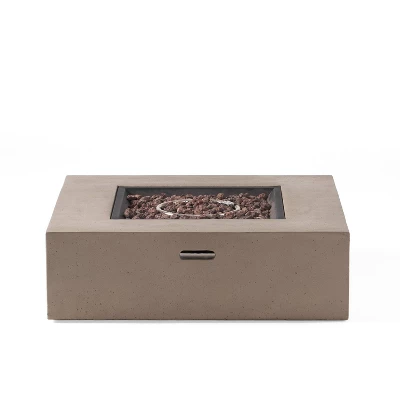 Aidan Outdoor 50000 BTU Light Weight Concrete Square Fire Pit Light Gray - Christopher Knight Home 6 Aidan Outdoor 50000 BTU Light Weight Concrete Square Fire Pit Light Gray - Christopher Knight Home - Image 4