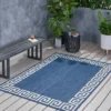 5'3" X 7' Preveli Outdoor Rug Blue/Ivory - Christopher Knight Home -Outdoor Furniture Store GUEST e281fbfb 4c16 40a6 ae60 f67809cab947