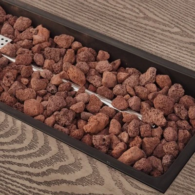 Aidan Outdoor 50000 BTU Iron Rectangular Fire Pit Wood Pattern Brown - Christopher Knight Home 3 Aidan Outdoor 50000 BTU Iron Rectangular Fire Pit Wood Pattern Brown - Christopher Knight Home