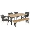 Hensley 6pc Acacia & Wicker Dining Set - Gray/Brown - Christopher Knight Home -Outdoor Furniture Store GUEST e306a018 600b 4b34 8e5f 0ba8c034a25e