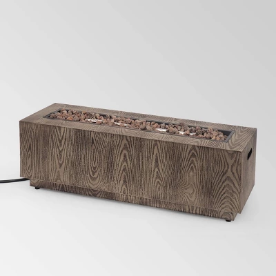 Wellington 48" Rectangular Iron Gas Fire Pit With Tank Holder - Brown - Christopher Knight Home 14 Wellington 48" Rectangular Iron Gas Fire Pit With Tank Holder - Brown - Christopher Knight Home - Image 12