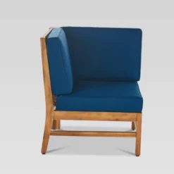 Perla 7pc Acacia Wood Seating Set - Teak/Blue - Christopher Knight Home -Outdoor Furniture Store GUEST e533b223 d1a1 4a2a abcc 12ddba8f1c8e