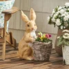 Christopher Knight Home 16" Wide Tooke Concrete Outdoor Novelty Rabbit Planter White/Brown -Outdoor Furniture Store GUEST e54cd4ec 98d2 494d 8126 0ee9637498b0